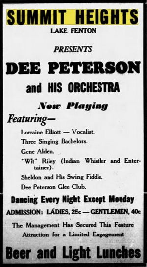 Summit Heights Resort Dance Hall - Sep 1936 Ad